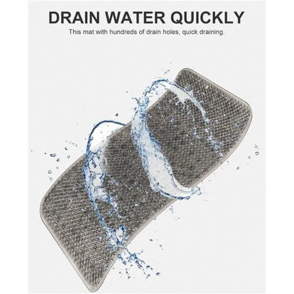 Non Slip Grassy Bathtub Mat : 25.6X13.4 inches Sturdy But Soft Bath